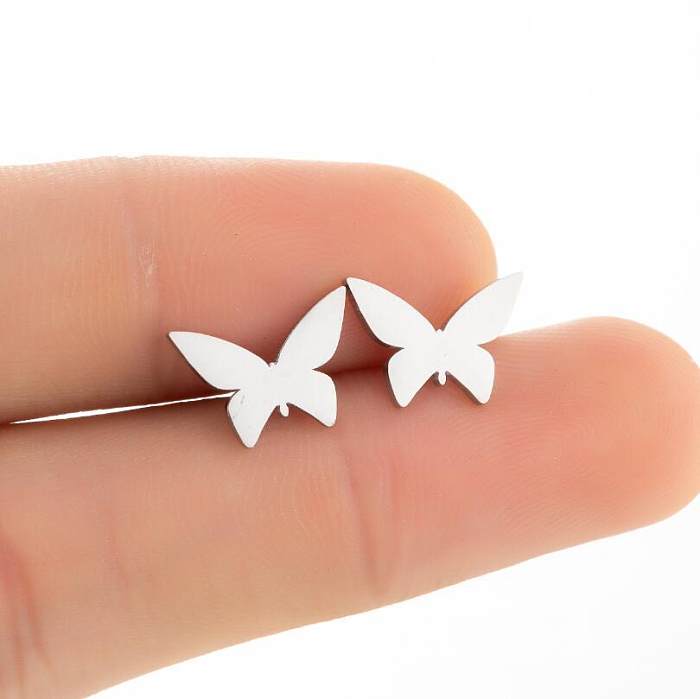 1 Pair Simple Style Solid Color Stainless Steel  Plating Gold Plated Ear Studs