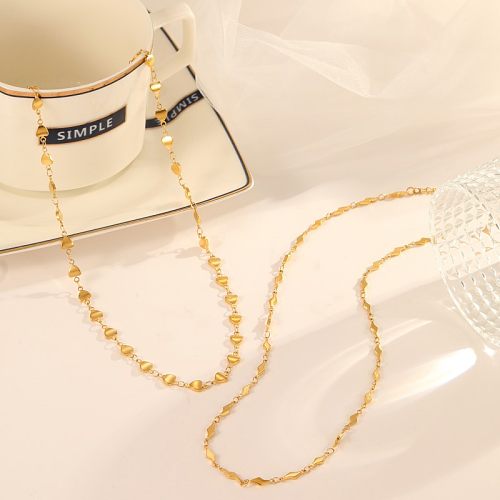 IG Style Heart Shape Lightning Stainless Steel  Plating Gold Plated Necklace
