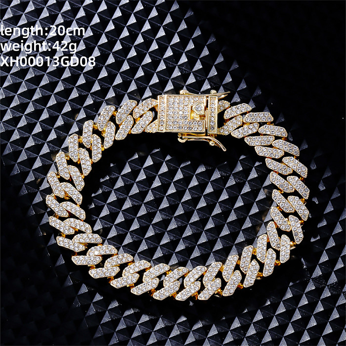 Wholesale Hip-Hop Vintage Style Simple Style Solid Color Stainless Steel Plating Inlay Gold Plated Silver Plated Zircon Bracelets