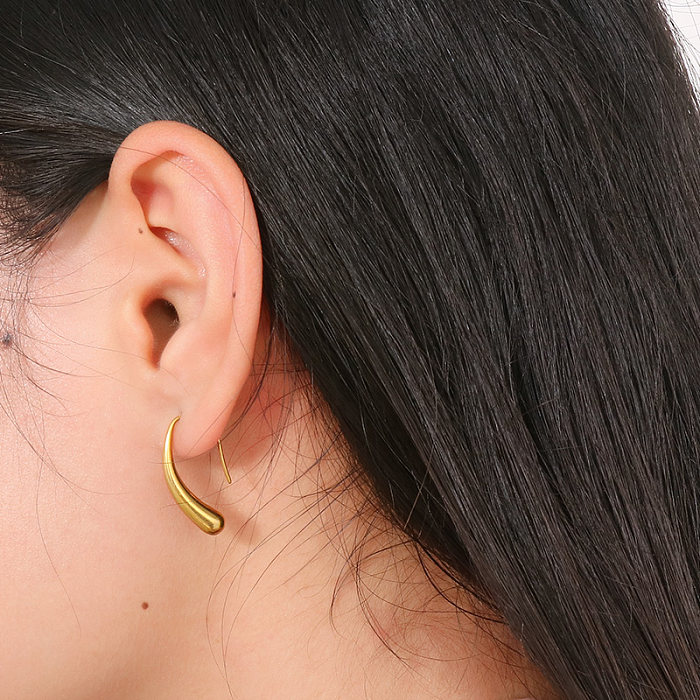 1 Paar schlichte Streetwear-Ohrringe aus Edelstahl mit geometrischer Beschichtung