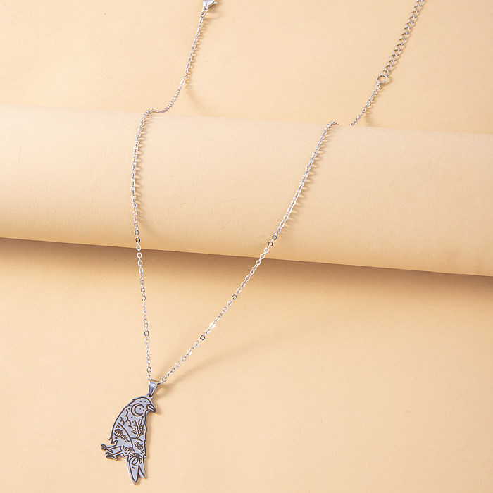 Retro-Edelstahl-Halskette mit Adler-Beschichtung. Halsketten aus Edelstahl