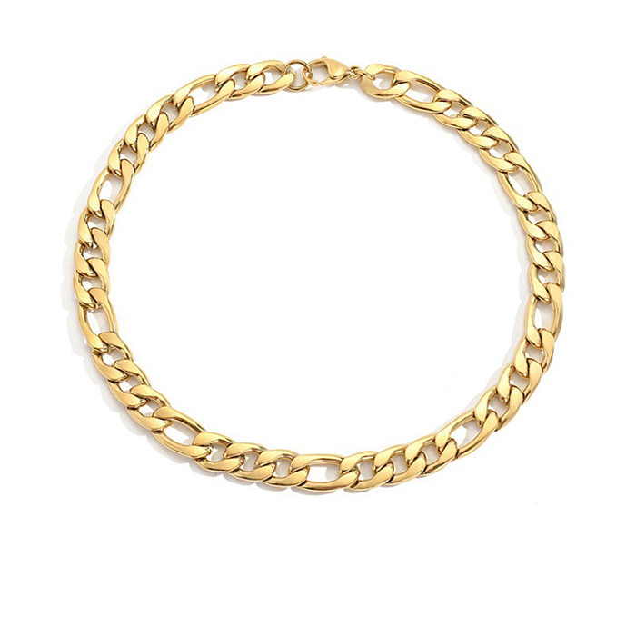 Fashion Geometric Chain Stainless Steel  Gold Plated Necklace Wholesale