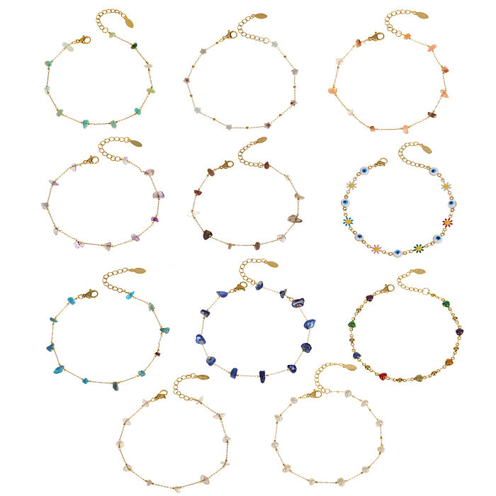 Bracelets tricotés irréguliers en acier inoxydable en forme de cœur de style classique