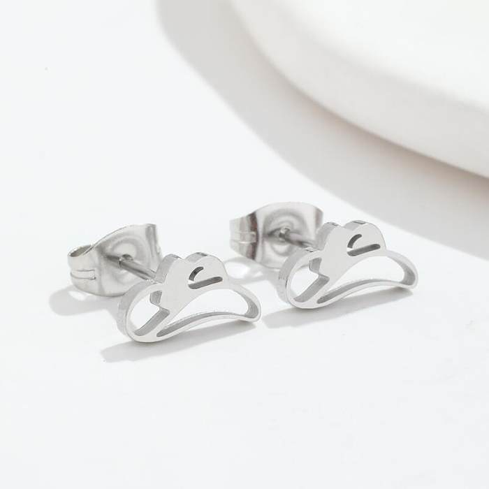 Fashion Leaf Letter Star Stainless Steel  Plating Ear Studs 1 Pair