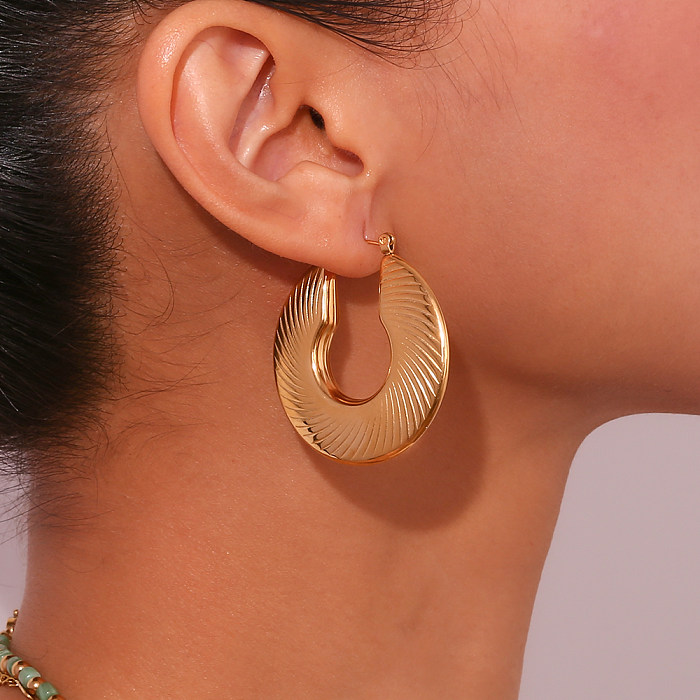 1 Paar Basic-Ohrringe im klassischen Vintage-Stil mit geometrischer Beschichtung aus Edelstahl mit 18-Karat-Vergoldung