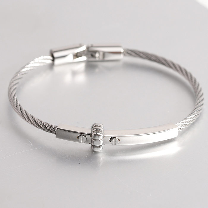 Basic Solid Color Stainless Steel Plating Bangle