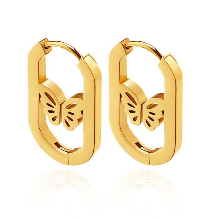 1 Paar elegante Ohrringe aus Edelstahl mit Schmetterlingsbeschichtung