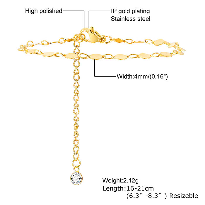 INS Style Simple Style Cross Stainless Steel Plating 18K Gold Plated Bracelets