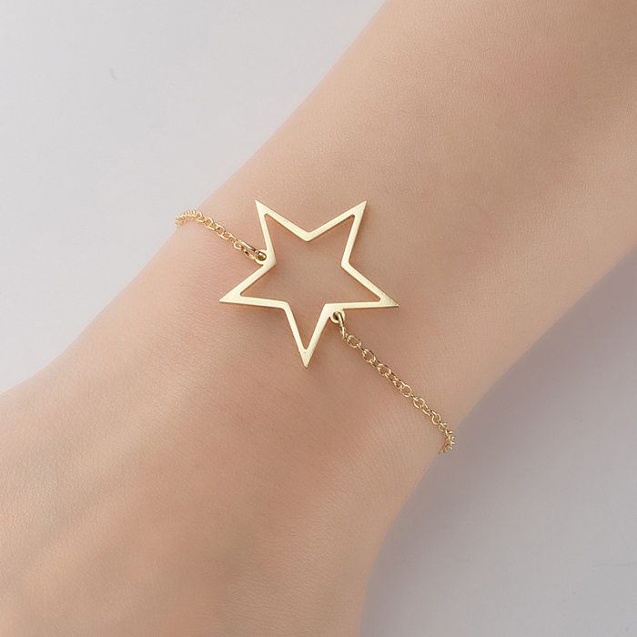 1 peça pulseiras de aço titânio relâmpago em formato de estrela da moda