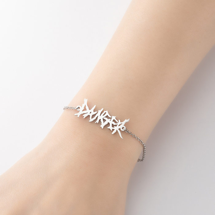 1 Piece Simple Style Letter Stainless Steel Plating Bracelets