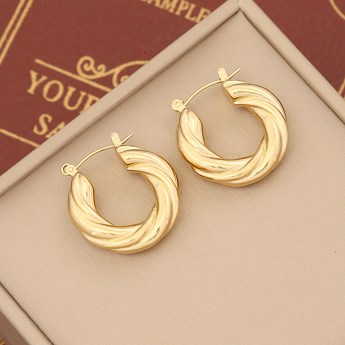 1 Pair Simple Style Commute U Shape Stainless Steel  Plating Gold Plated Earrings