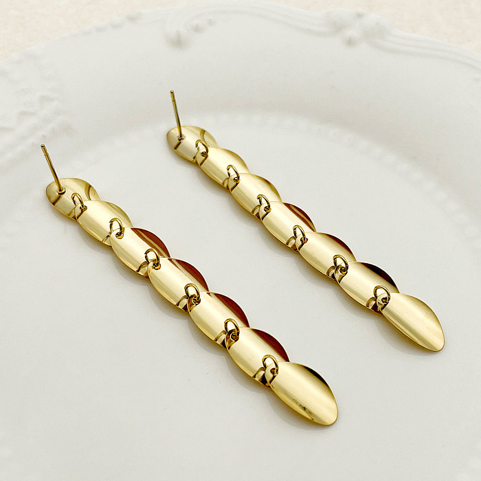 1 Paar klassische unregelmäßige Patchwork-Ohrringe aus vergoldetem Edelstahl