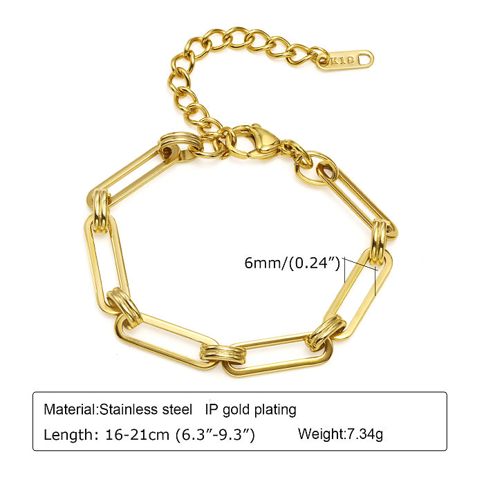 Simple Style Solid Color Stainless Steel Bracelets Plating Stainless Steel Bracelets
