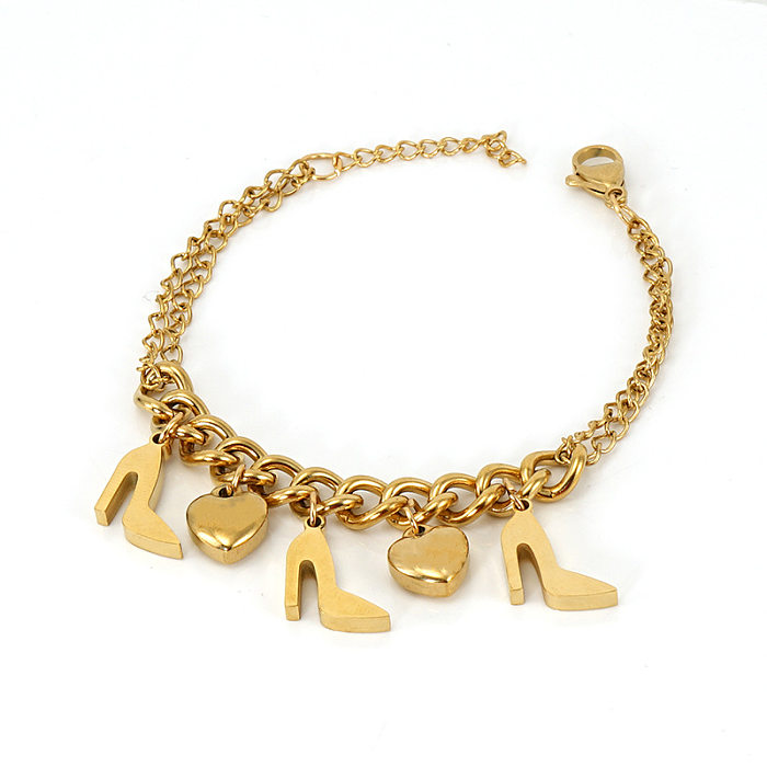 Bracelets en acier au titane de lettre de style simple plaquant des bracelets en acier inoxydable