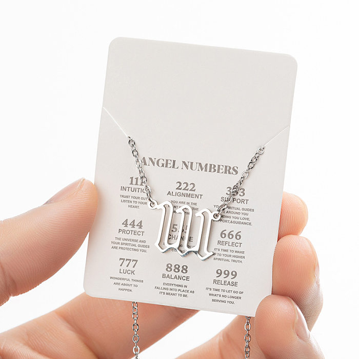 Modische Halskette mit Anhänger aus Edelstahl mit Zahlen-Beschichtung