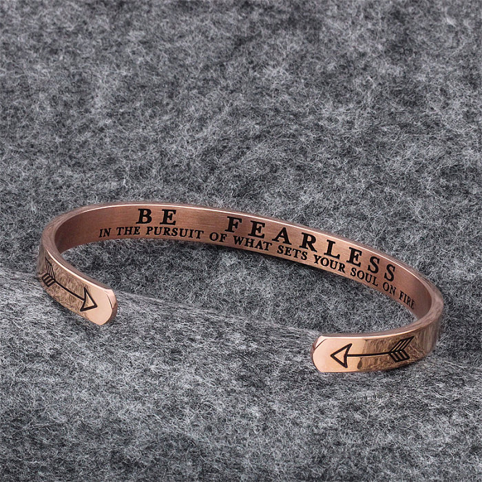 Elegant Simple Style Classic Style Letter Stainless Steel Titanium Steel Polishing Plating Rose Gold Plated Gold Plated Bangle