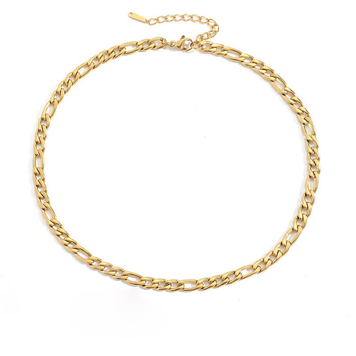 Mode geometrische Kette Edelstahl vergoldet Halskette Großhandel