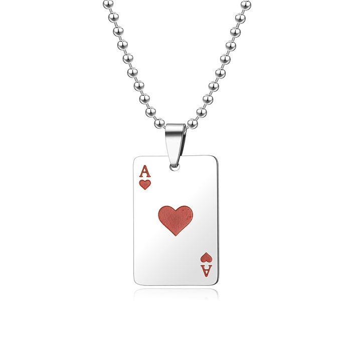 New Creative Red Peach Ace Spade Ace Keychain Necklace