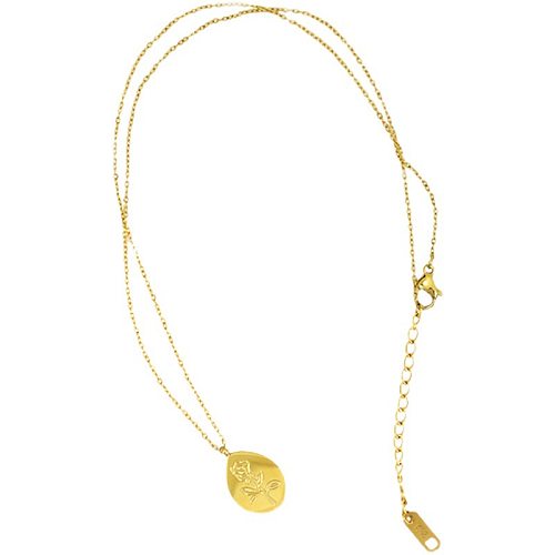 INS Style Rose Stainless Steel Plating Pendant Necklace