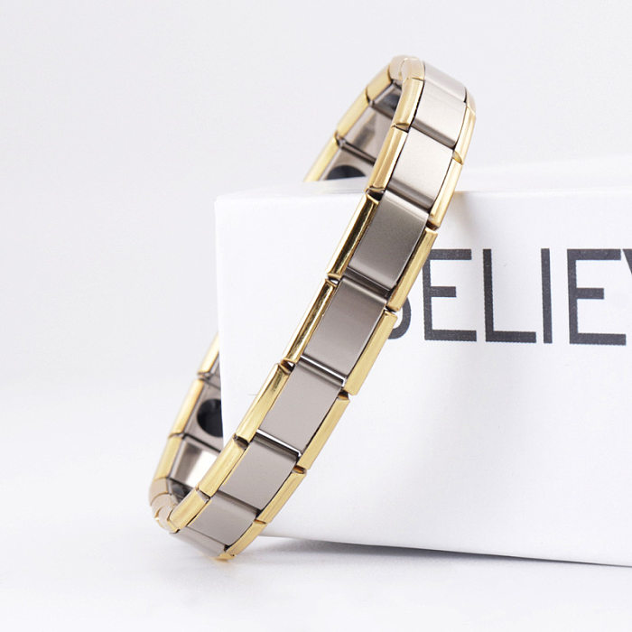 Bracelets de placage géométriques en acier inoxydable de style moderne de base
