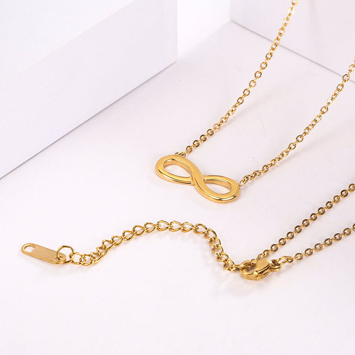 Fashion Stainless Steel Gold Plated Heart Simple Pendant Necklace Wholesale