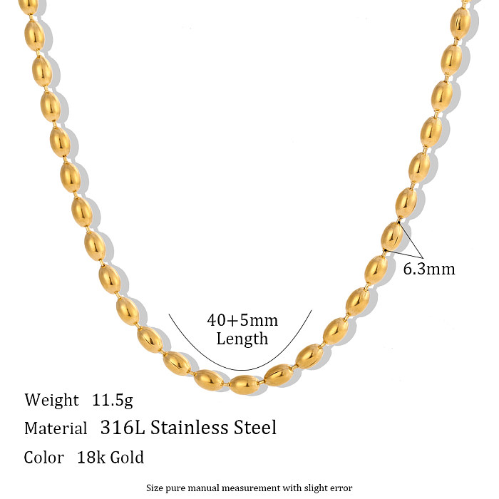 1 Piece Fashion Oval Stainless Steel  Plating Necklace