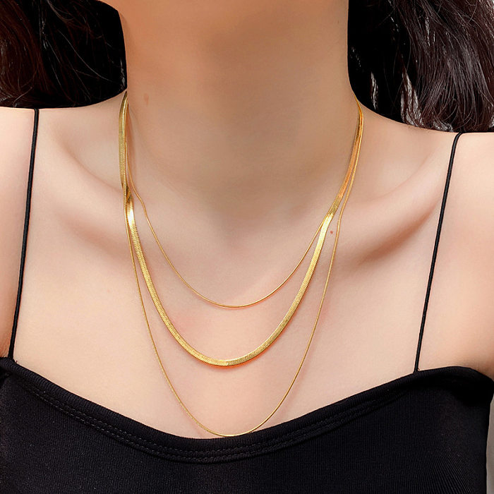 Fashion Geometric Stainless Steel Tassel Plating Necklace 1 Piece