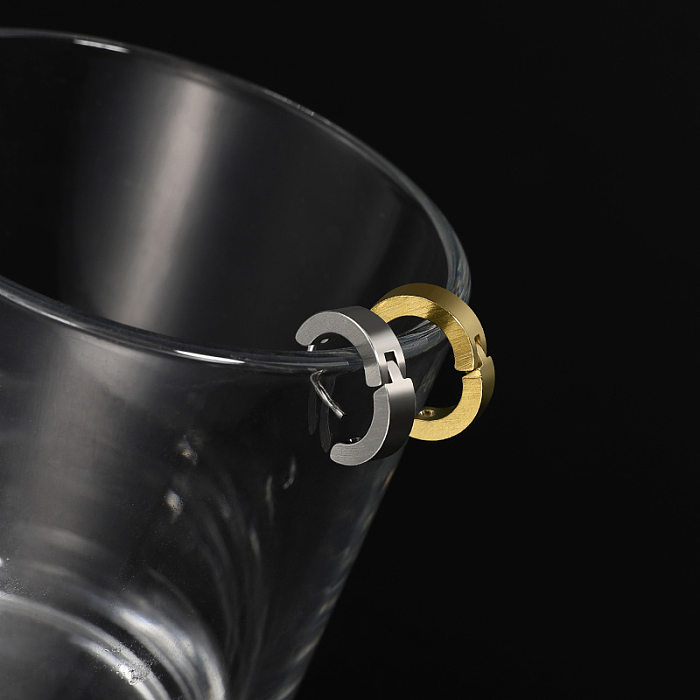 Runde Retro-Ohrringe aus Edelstahl und Metall, 1 Stück