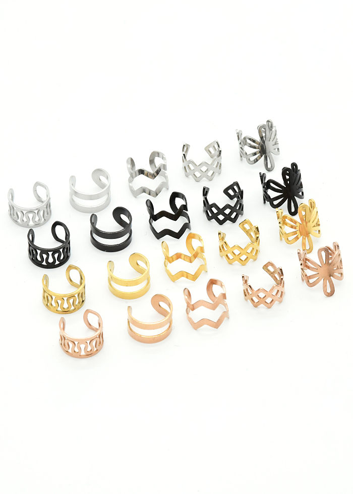 20 piezas Ear Cuffs de acero inoxidable de color sólido de estilo simple