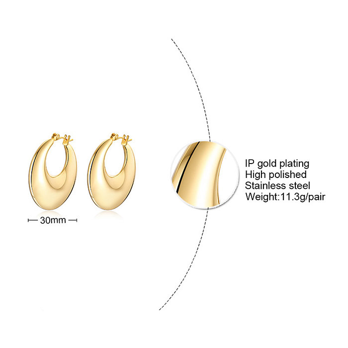 1 Pair Simple Style U Shape Stainless Steel  Plating Earrings