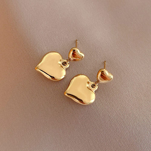 Fashion Heart Shape Stainless Steel Drop Earrings Plating Stainless Steel  Earrings 1 Pair