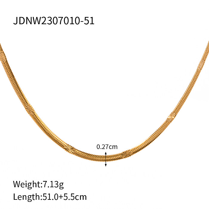 IG Style Solid Color Stainless Steel  Plating Stainless Steel 18K Gold Plated Necklace