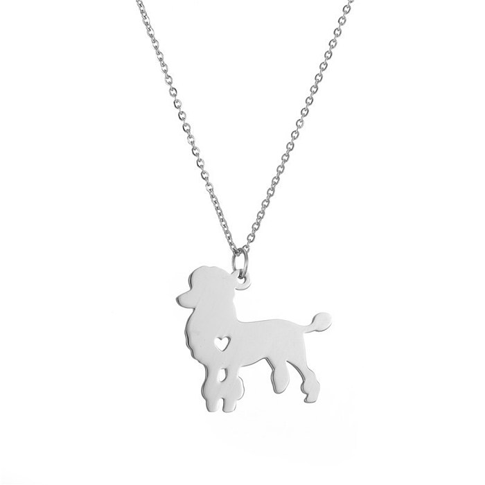 Modische herzförmige Hunde-Halskette aus Edelstahl
