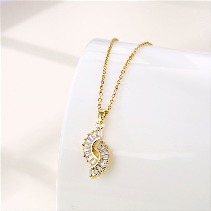 1 Piece Korean Style Swan Tree Heart Shape Stainless Steel  Stainless Steel Plating Inlay Zircon Pendant Necklace