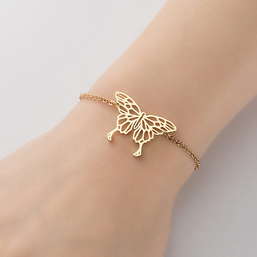 1 pièce de bracelets en acier titane papillon de style simple