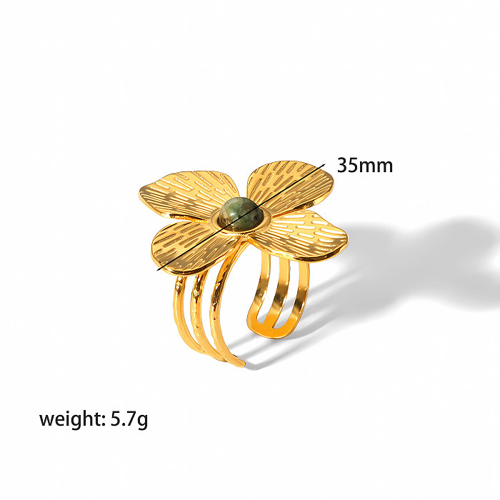 1 par estilo moderno flor borboleta ginkgo folha polimento chapeamento aço inoxidável 18k brincos banhados a ouro