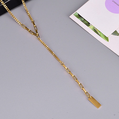 1 Piece Simple Style Square Stainless Steel Necklace