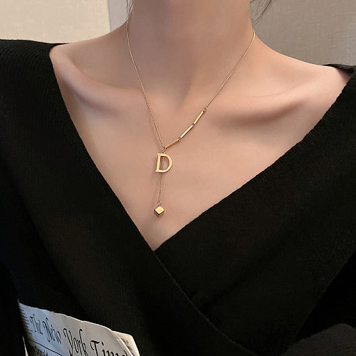 Casual Streetwear Letter Stainless Steel Plating 18K Gold Plated Necklace