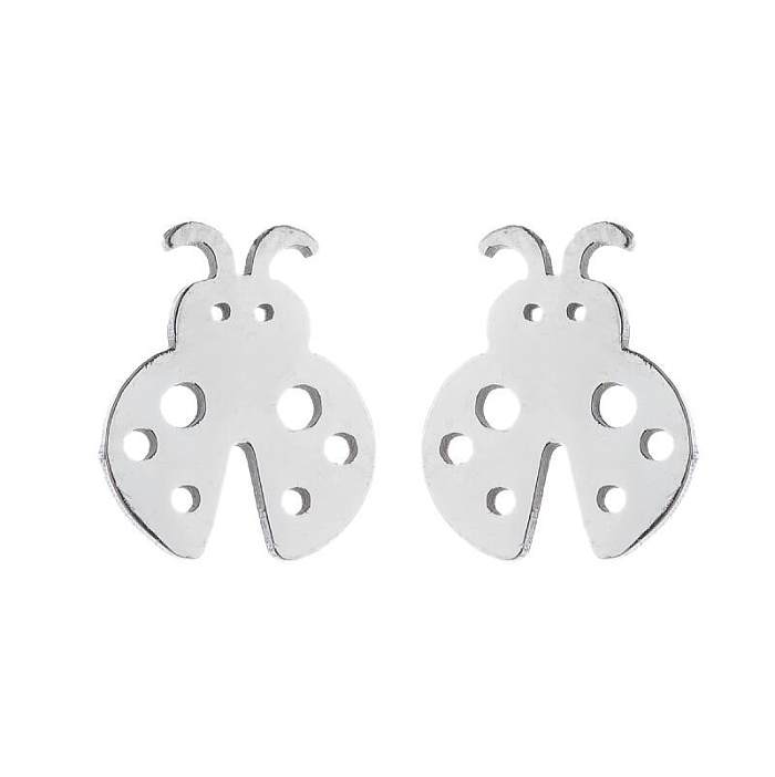 1 Pair Simple Style Beetles Stainless Steel  Plating Earrings