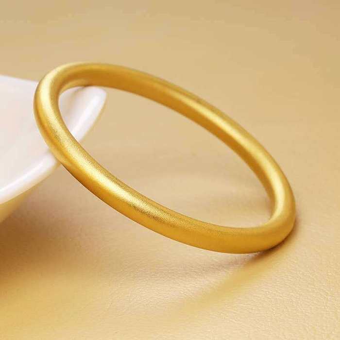 Simple Style Round Heart Shape Snake Titanium Steel Plating Inlay Rhinestones Shell 18K Gold Plated Bangle