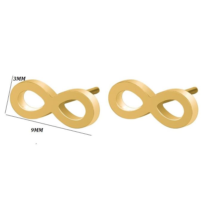 1 paire de clous d'oreilles Fashion Infinity en acier inoxydable