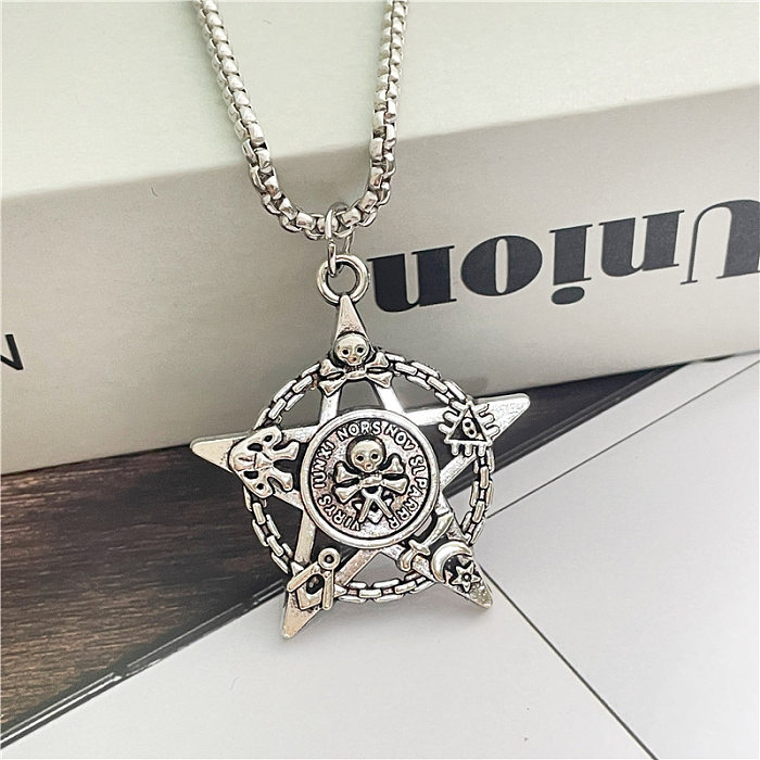 Casual Punk Clown Skull Stainless Steel Plating Pendant Necklace