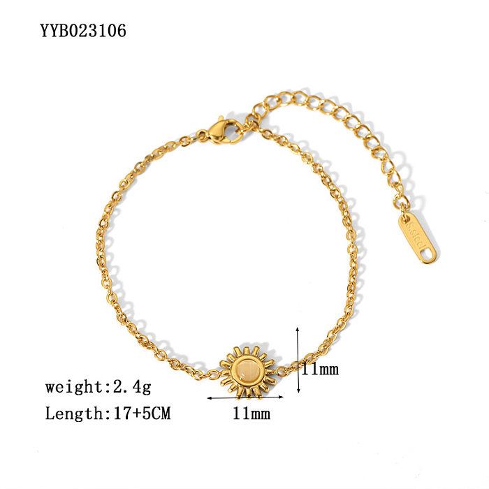 Estilo moderno borboleta chapeamento de aço inoxidável strass incrustações pulseiras banhadas a ouro 18K