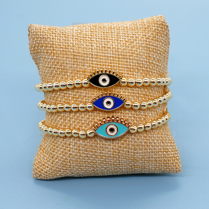 1 pièce de bracelets de perles en acier inoxydable Fashion Eye