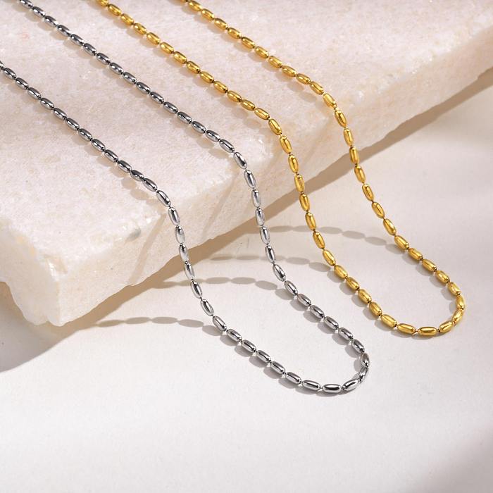 Collar chapado en plata chapado en oro geométrico de acero inoxidable de estilo simple