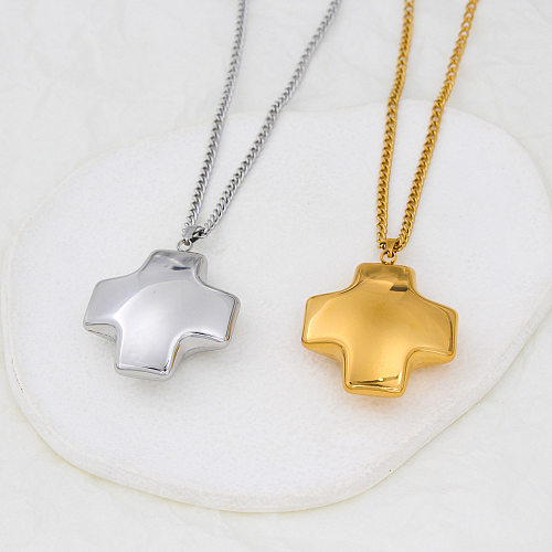 IG Style Simple Style Cross Stainless Steel  Stainless Steel Plating Pendant Necklace