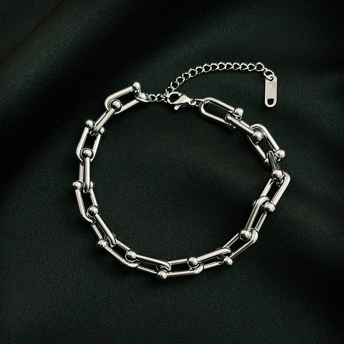 Cool Style Geometric Titanium Steel Plating Bracelets