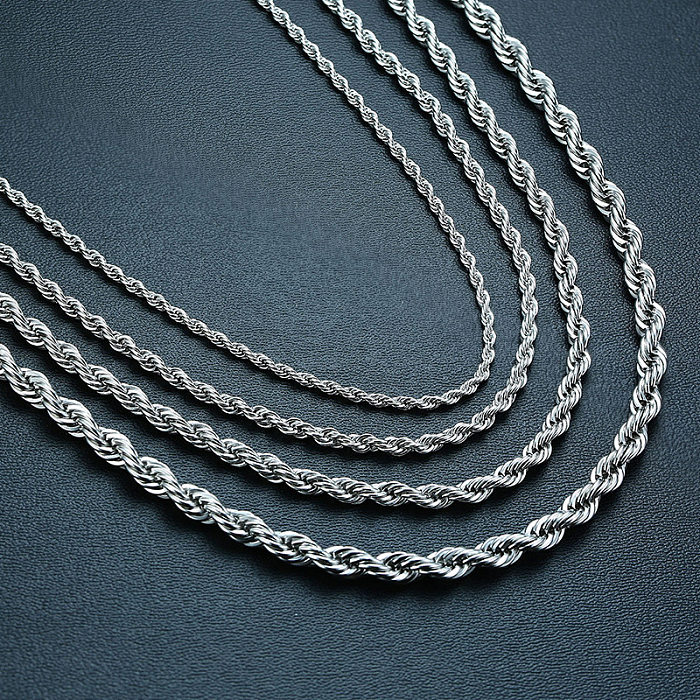 Collier simple d'acier inoxydable de torsion de style plaquant des colliers d'acier inoxydable