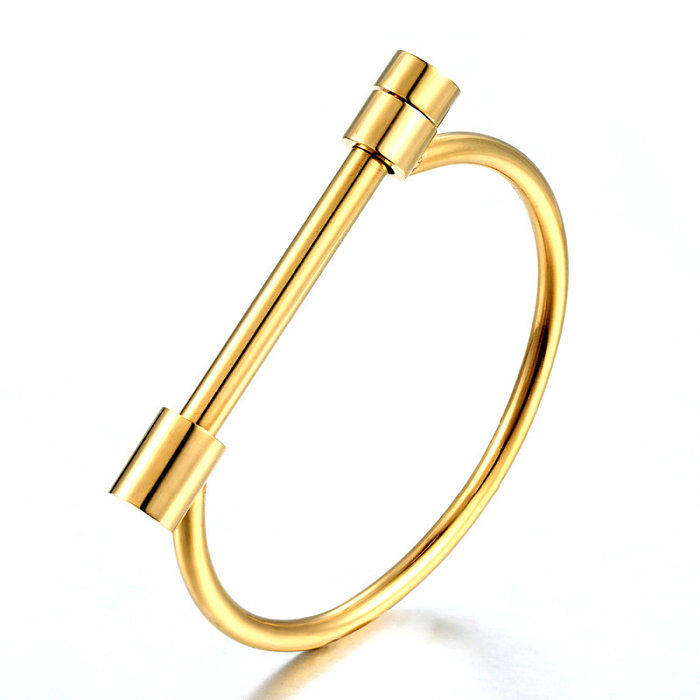 Casual U Shape Stainless Steel Plating Gold Plated Bangle