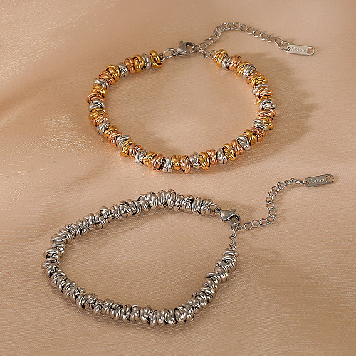 Bracelets plaqués or 18K de placage en acier titanique géométrique de trajet de style simple